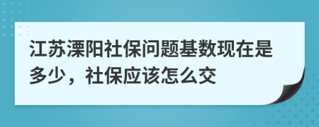 江苏溧阳社保问题基数现在是多少，社保应该怎么交