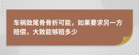 车祸致尾骨骨折可能，如果要求另一方赔偿，大致能够赔多少