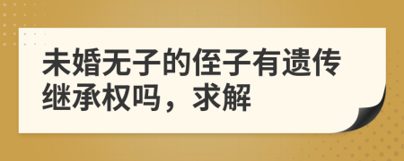 未婚无子的侄子有遗传继承权吗，求解