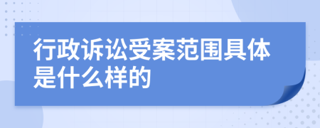 行政诉讼受案范围具体是什么样的