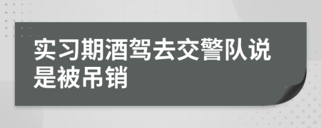 实习期酒驾去交警队说是被吊销