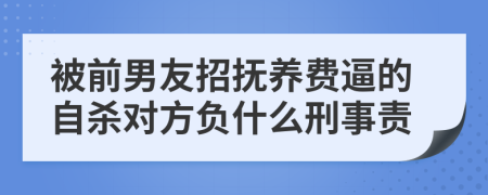 被前男友招抚养费逼的自杀对方负什么刑事责