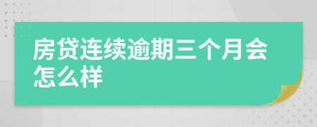 房贷连续逾期三个月会怎么样