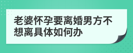 老婆怀孕要离婚男方不想离具体如何办