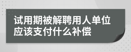 试用期被解聘用人单位应该支付什么补偿