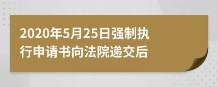 2020年5月25日强制执行申请书向法院递交后