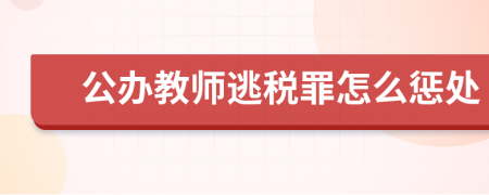 公办教师逃税罪怎么惩处