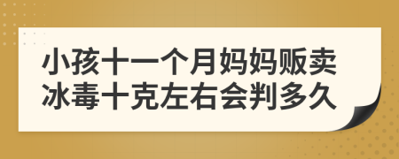 小孩十一个月妈妈贩卖冰毒十克左右会判多久