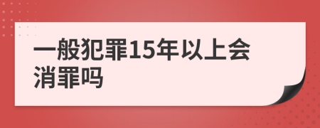 一般犯罪15年以上会消罪吗