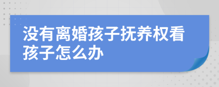 没有离婚孩子抚养权看孩子怎么办