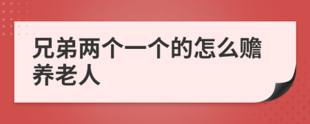 兄弟两个一个的怎么赡养老人