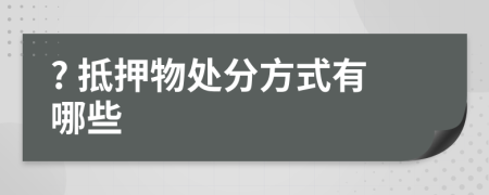 ? 抵押物处分方式有哪些