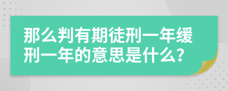 那么判有期徒刑一年缓刑一年的意思是什么？