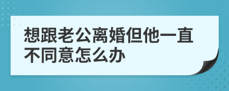 想跟老公离婚但他一直不同意怎么办