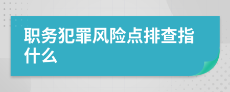 职务犯罪风险点排查指什么