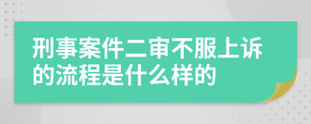 刑事案件二审不服上诉的流程是什么样的