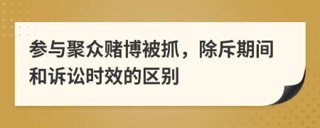 参与聚众赌博被抓，除斥期间和诉讼时效的区别