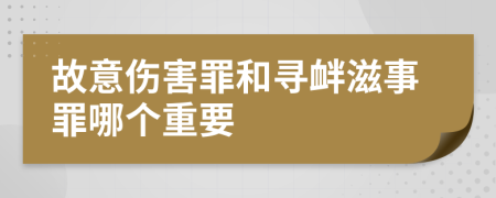 故意伤害罪和寻衅滋事罪哪个重要