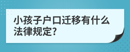 小孩子户口迁移有什么法律规定?