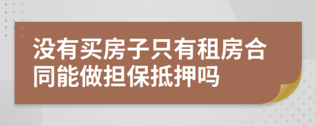 没有买房子只有租房合同能做担保抵押吗