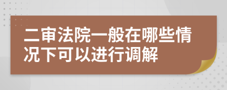 二审法院一般在哪些情况下可以进行调解