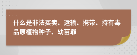 什么是非法买卖、运输、携带、持有毒品原植物种子、幼苗罪