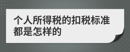 个人所得税的扣税标准都是怎样的