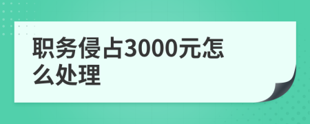 职务侵占3000元怎么处理