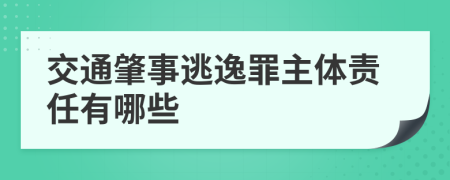 交通肇事逃逸罪主体责任有哪些