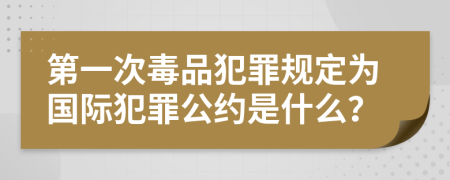 第一次毒品犯罪规定为国际犯罪公约是什么？