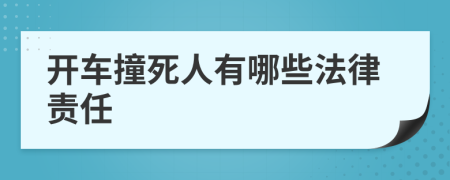 开车撞死人有哪些法律责任