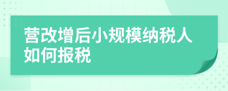 营改增后小规模纳税人如何报税
