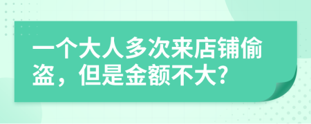 一个大人多次来店铺偷盗，但是金额不大?