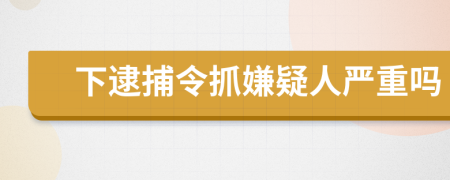 下逮捕令抓嫌疑人严重吗