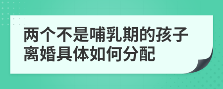 两个不是哺乳期的孩子离婚具体如何分配