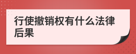 行使撤销权有什么法律后果