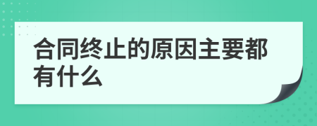 合同终止的原因主要都有什么