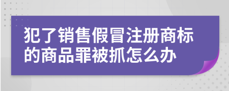 犯了销售假冒注册商标的商品罪被抓怎么办