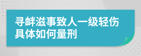 寻衅滋事致人一级轻伤具体如何量刑