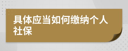 具体应当如何缴纳个人社保