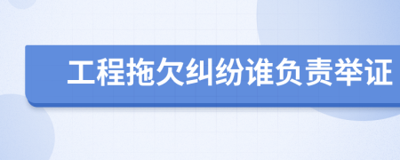 工程拖欠纠纷谁负责举证