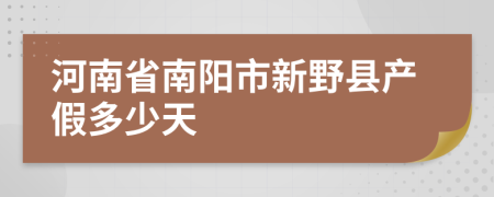 河南省南阳市新野县产假多少天