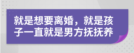 就是想要离婚，就是孩子一直就是男方抚抚养