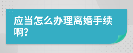 应当怎么办理离婚手续啊？