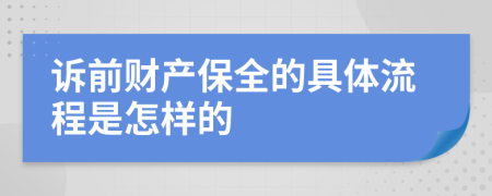 诉前财产保全的具体流程是怎样的