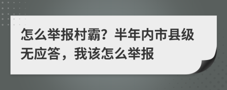 怎么举报村霸？半年内市县级无应答，我该怎么举报