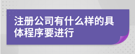 注册公司有什么样的具体程序要进行