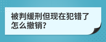 被判缓刑但现在犯错了怎么撤销？