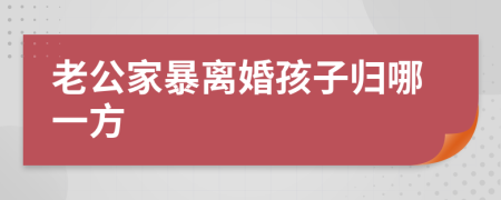 老公家暴离婚孩子归哪一方