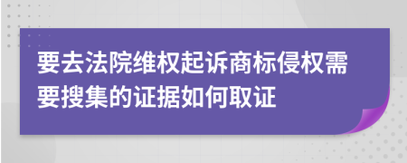 要去法院维权起诉商标侵权需要搜集的证据如何取证